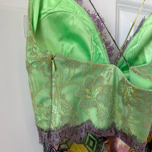 NWT Mary L Couture Maxi Dress Womens 6 Floral Silk Y2K Babydoll Mermaid Prom - Picture 6 of 16